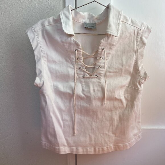 Rachel Comey White Nave Denim Lace Top - Picture 3 of 4
